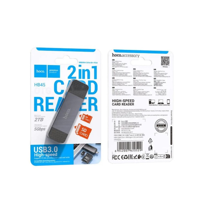 Hoco HB45 2 in 1 High Speed USB3.0 Card Reader